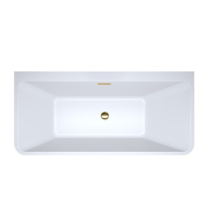Cada de baie freestanding Sofia 515A alb cu ventil auriu 140 x 75 cm - Img 7