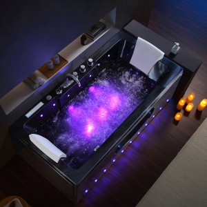 Cada de baie Iris 933A Cu Hidromasaj, Dimensiune 150x84cm Black Wave - Img 9