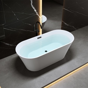 Cada de baie Lisbona 502C, Dimensiune 170x80cm, Culoare Alb, Deversor Negru - Img 11
