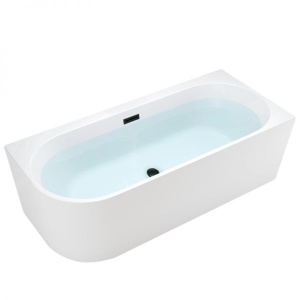 Cada de baie MERA 509A/Dreapta, Dimensiune 140x75cm, Culoare Alb, Deversor Negru - Img 1