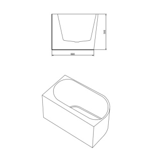 Cada de baie MERA 509C/Dreapta, Dimensiune 160x75cm, Culoare Alb, Devesor Auriu - Img 11
