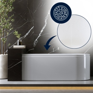 Cada de baie, montaj stanga cu masca, EBI - 150 x 75 cm, acril alb, sifon crom inclus - Img 4