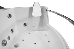 Cada de baie SPA cu hidromasaj de colt MO-0053W, 141 x 141 x 61 cm, front de sticla, radio, bluetooth si incalzitor - Img 10