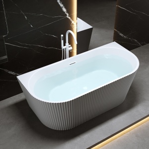 Cada de baie suport CARLO517D, Dimensiune 170x75cm, Design Elegant, Culoare Alb, Deversor Alb - Img 10