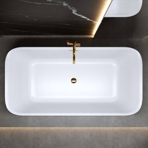 Cada de baie Viana 511C 150x75cm , Culoare Alb, Deversor Auriu - Img 6