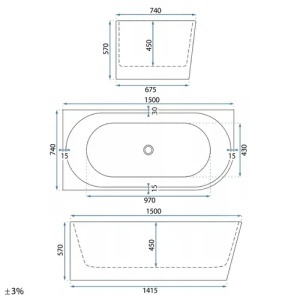 Cada de colt acrilica REA Bellanto Slim Stanga150 cm - Img 9