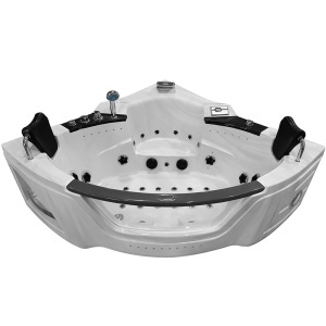 Cada de colt cu hidromasaj pentru 2 persoane MUS-1060 – 154 x 154 x 69 cm, finisaj marmura