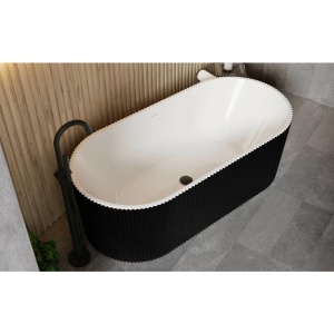 Cada freestanding interior alb exterior negru Besco Giuliana 170x78 cm - Img 3