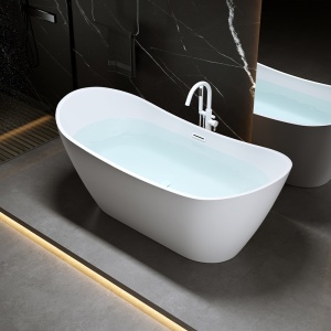 Cada freestanding ovala Rica 513A - 150 x 75 cm alb mat - Img 5