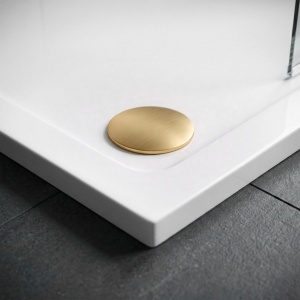 Cada pentru dus din acril Rea Belmond White Brush Gold 90x90 cm - Img 3