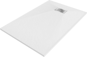 Cadita de dus 110x90 cm rectangulara SMC, Culoare Alb - Img 1