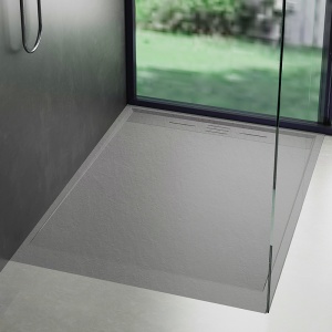 Cadita de dus DEKO Slim, Structura de piatra 100x80cm, Culoare Gri - Img 2