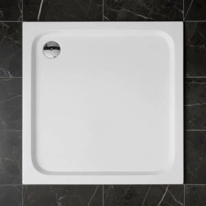 Cadita de dus dreptunghiulara finisaj lucios Rea Belmond 90x90 alba - Img 4