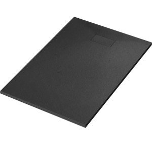 Cadita de dus dreptunghiulara slim imitatie piatra Juko 90 x 70 cm neagra - Img 11