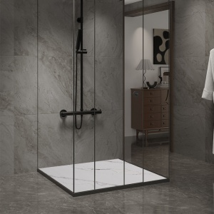 Cadita de dus patrata model marmura Riko 80 x 80 cm alba - Img 2