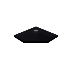Cadita de dus pentagonala slim finisaj lucios ST08B 90 x 90 neagra - Img 3