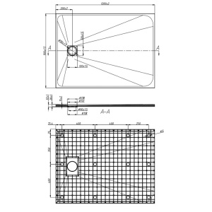 Cadita de dus rectangulara din compozit acrilic slim Riko alba 120x90 cm - Img 16