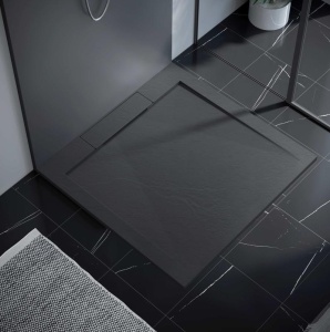 Cădiță de duș STONE 90×90 cm – Marmură Turnată, Negru Mat - Img 6