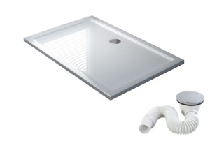 Cadita Dus Din Acril PRO VELDMAN, Sifon Inclus, Dop Crom Inclus, Dimensiuni La Alegere , Alb - Img 2