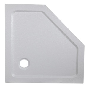 Cadita dus Rave pentagonala 90x90cm alb