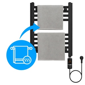 Calorifer electric de baie portprosop Manam 300W 50 x 40 cm negru - Img 3