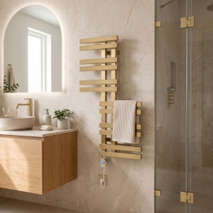 Calorifer electric, portprosop, REA RIDO 90X50 cm, Auriu Mat - Img 3
