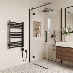 Calorifer electric, protprosop, REA MORIS 80x50 Negru Mat
