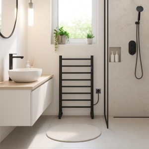 Calorifer electric TAAL-BL 200W pentru baie 91x50, negru - Img 14