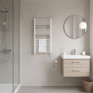 Calorifer electric vertical KATLA-WH 250W pentru baie 100x50, alb - Img 10
