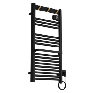 Calorifer electric vertical YASUR-BL ECO 500W pentru baie 105x50, negru - Img 2