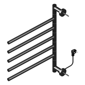Calorifer portprosop electric Dorian 80W, 62.2 x 51.6 cm, 5 bare rotative, negru mat - Img 9