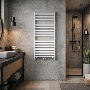 Calorifer portprosop pentru baie Corso 120 x 60 cm, alb lucios - Img 14