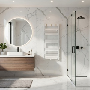 Calorifer portprosop pentru baie Yasur 120 x 50 cm alb - Img 10