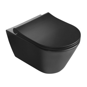 Capac WC SoftClose negru mat din duroplast - Img 2