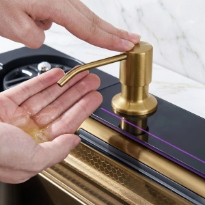 Chiuvetă bucatarie multifuncțională din oțel 10 în 1 REA Alonzo Brush Gold - Img 7