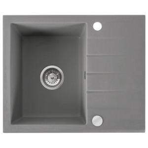 Chiuveta Bucatarie REA NORTH GREY, Dimensiuni 48.5 x 59.5 x 18 cm, 1 Cuva, Picurator Reversibil, Incastrabila, Forma Dreptunghiulara, Gri - Img 1