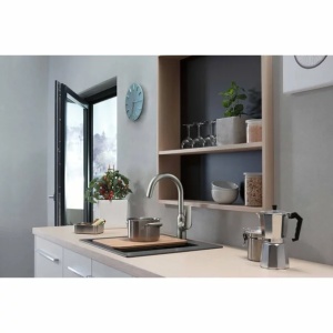 Chiuveta compozit Hansgrohe S51 SilicaTec, Dimensiune 56x51cm, Culoare Negru Grafit - Img 7