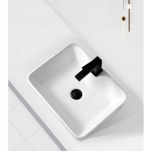 Chiuveta de blat PRO GRACE, Dimensiuni 49x 38x 13 cm, Forma Dreptunghiulara, Ceramica sanitara, Fara gaura baterie, Alb - Img 4