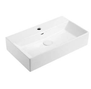 Chiuveta de blat PRO QUADRO, Dimensiuni la alegere, Forma Dreptunghiulara, Ceramica sanitara, Cu gaura baterie, Alb - Img 1