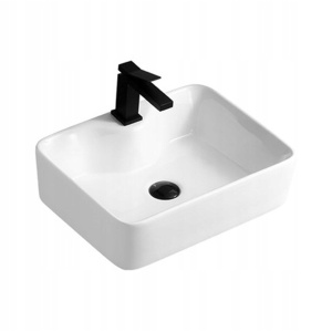 Chiuveta De Blat PRO SLIM GRACE, 48x37.5x 13.5 Cm, Montaj Pe Blat, Design Deosebit, Forma Dreptunghiulara, Ceramica Sanitara, Alb