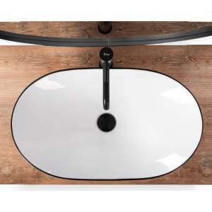 Chiuveta de blat REA ROYAL Edge , Dimensiuni 62.5 x 36 x 15 cm, Forma Ovala, Ceramica sanitara, Alb - Img 4