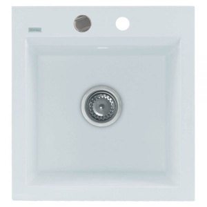 Chiuveta De Bucatarie Kernau, Model Modern Din Granit 47x50cm, Culoare Pure White