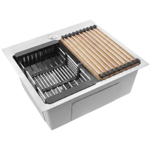 Chiuveta din inox cu set de accesorii Rea Leo 50 Brush Nickel