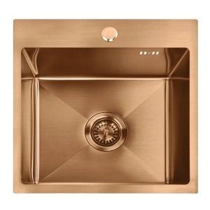 Chiuvetă inox pentru bucatarie Leo 40 Brush Copper - Img 2