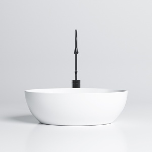 Chiuveta lavoar oval cu montaj pe blat, din ceramica alba, Lumo White Gloss 50 x 37 cm - Img 3