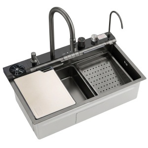 Chiuvetă multifuncțională din inox REA Alonzo Negru