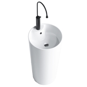 Chiuveta rotunda independenta tip piedestal din ceramica alba Lino 40 x 85 cm
