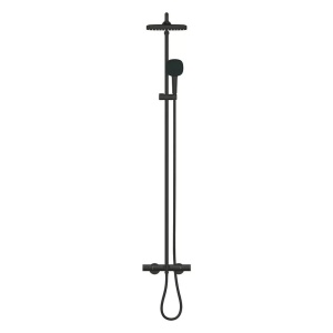 Coloana de dus cu baterie termostatata cu pipa cada negru mat Grohe Tempesta Cosmopolitan 250 Cube