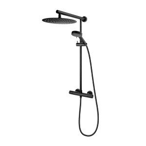 Coloana de dus cu baterie termostatata negru mat FDesign Anima - Img 1
