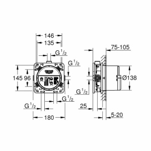 Corp incastrat Grohe Rapido SmartBox Universal - Img 7